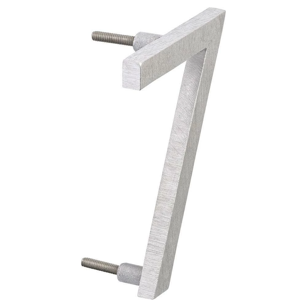 Montague Metal Products 4 in. Brushed Aluminum Floating or Flat Modern House Number 7 - Image 2