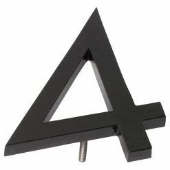Montague Metal Products 8 in. Black Aluminum Floating or Flat Modern House Number 4