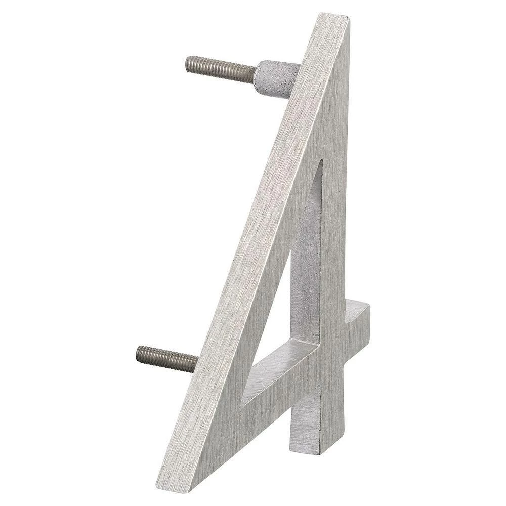 Montague Metal Products 16 in. Brushed Aluminum Floating or Flat Modern House Number 4 - Image 2