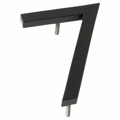 Montague Metal Products 16 in. Black Aluminum Floating or Flat Modern House Number 7