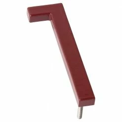 Montague Metal Products 16 in. Brick Red Aluminum Floating or Flat Modern House Numbers 0-9 - 1