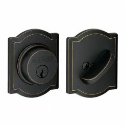 Schlage Camelot Aged Bronze Single Cylinder Deadbolt
