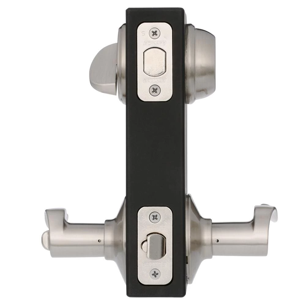 Schlage Satin Nickel Single Cylinder Deadbolt with Sacramento Entry Door Handle Combo Pack - Image 4