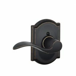 Schlage Accent Aged Bronze Left Handed Dummy Door Lever with Camelot Trim