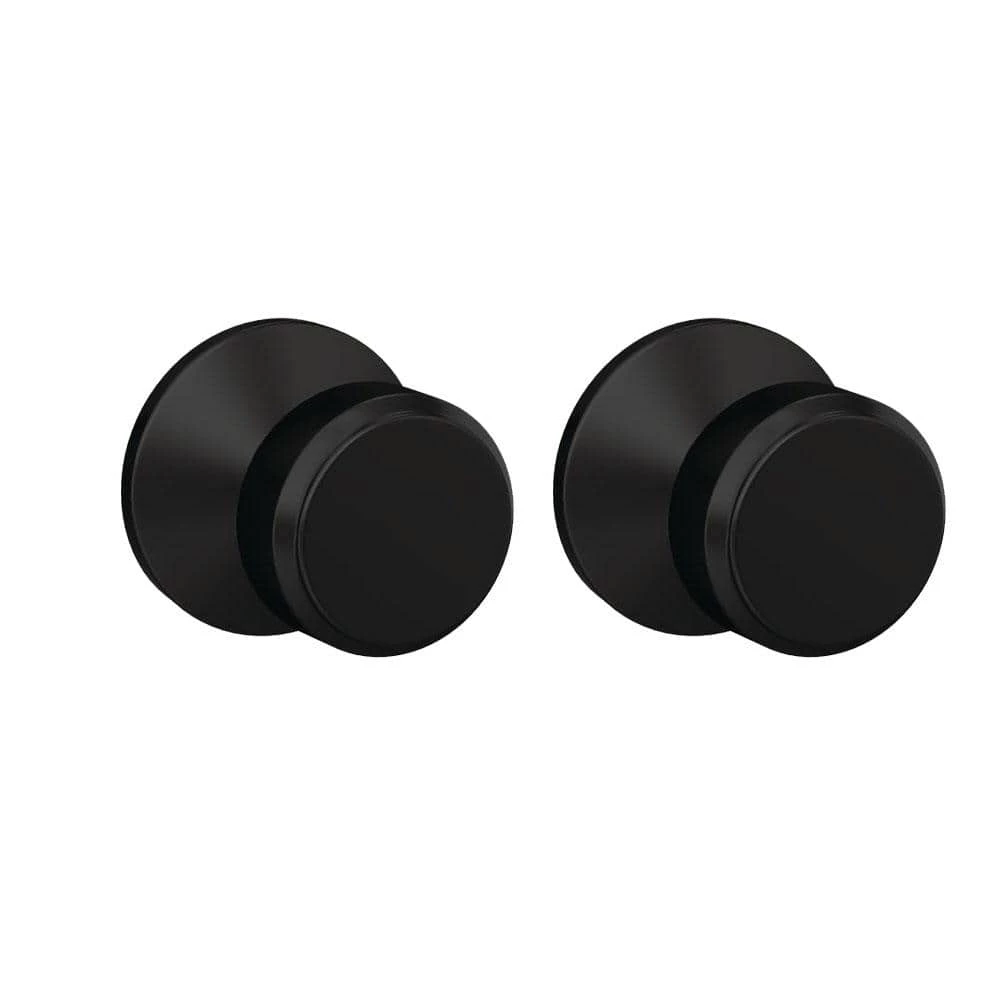 Schlage Custom Bowery Matte Black Kinsler Trim Dummy Door Knob (2-pack)