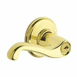 Schlage Flair Bright Brass Keyed Entry Door Handle