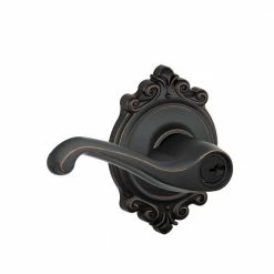 Schlage Flair Aged Bronze Keyed Entry Door Handle with Brookshire Trim