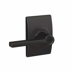 Schlage Custom Latitude Matte Black Century Trim Keyed Entry Door Lever