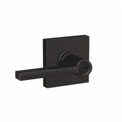 Schlage Custom Latitude Matte Black Collins Trim Keyed Entry Door Lever