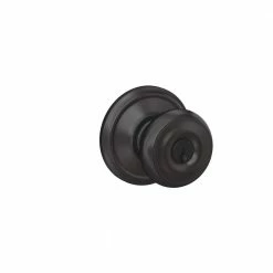 Schlage Custom Georgian Matte Black Keyed Entry Door Knob