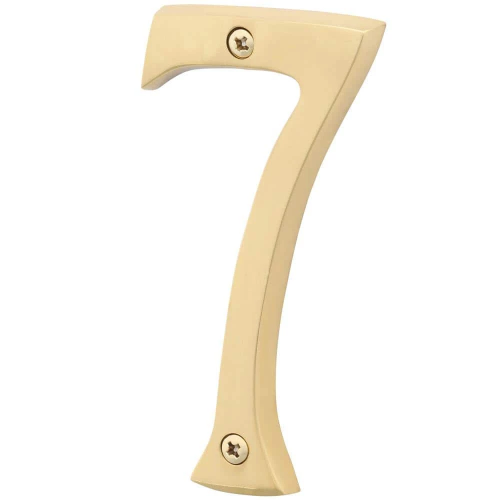 Schlage 4 in. Bright Brass Classic House Number 7 - Image 2