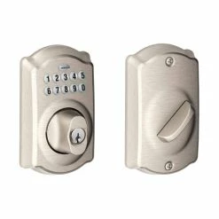 Schlage Camelot Satin Nickel Electronic Keypad Deadbolt Door Lock