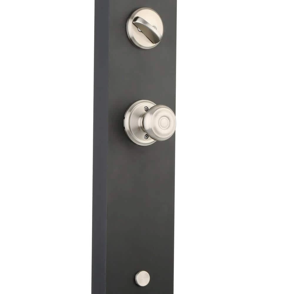 Schlage Georgian Satin Nickel Camelot Trim Single Cylinder Knob Door Handleset - Image 3