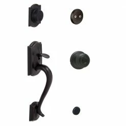 Schlage Camelot Aged Bronze Georgian Knob Dummy Door Handleset