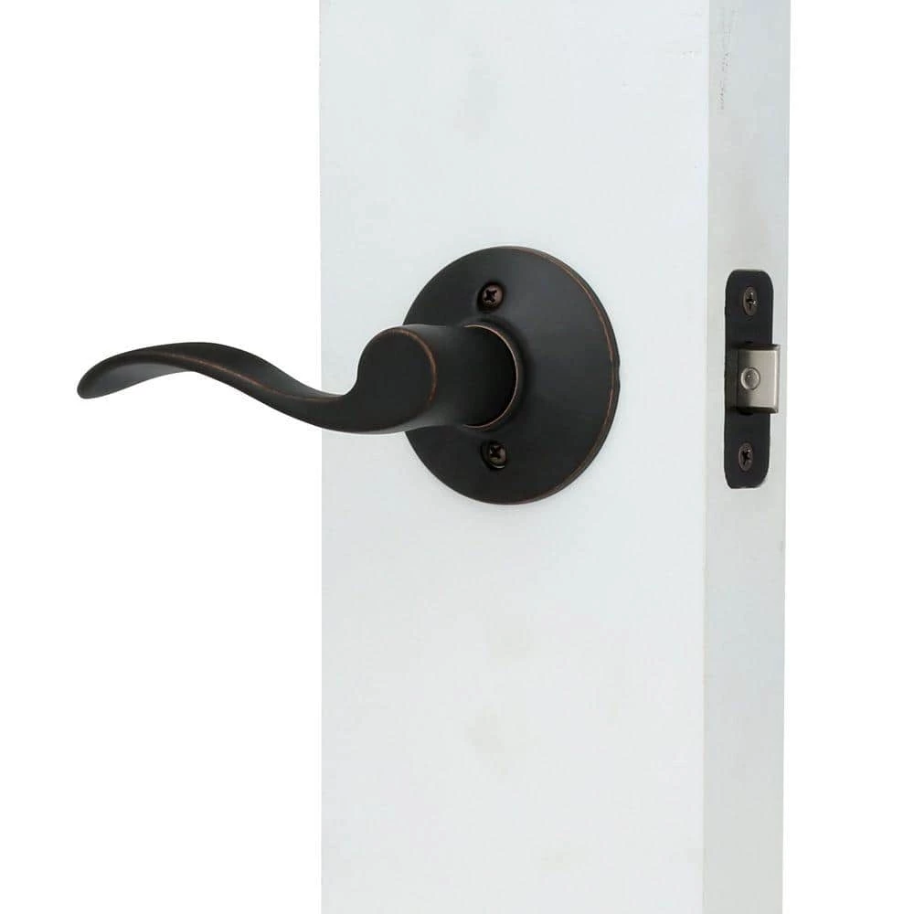 Schlage Camelot Aged Bronze Entry Door Handle with Right Handed Accent Door Handle - Image 3