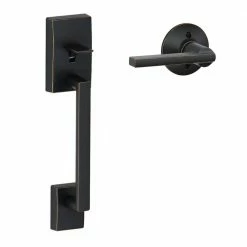 Schlage Century Aged Bronze Front Entry Door Handleset with Latitude Handle Universal