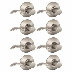 Schlage Accent Satin Nickel Passage Hall/Closet Door Handle (8-Pack)
