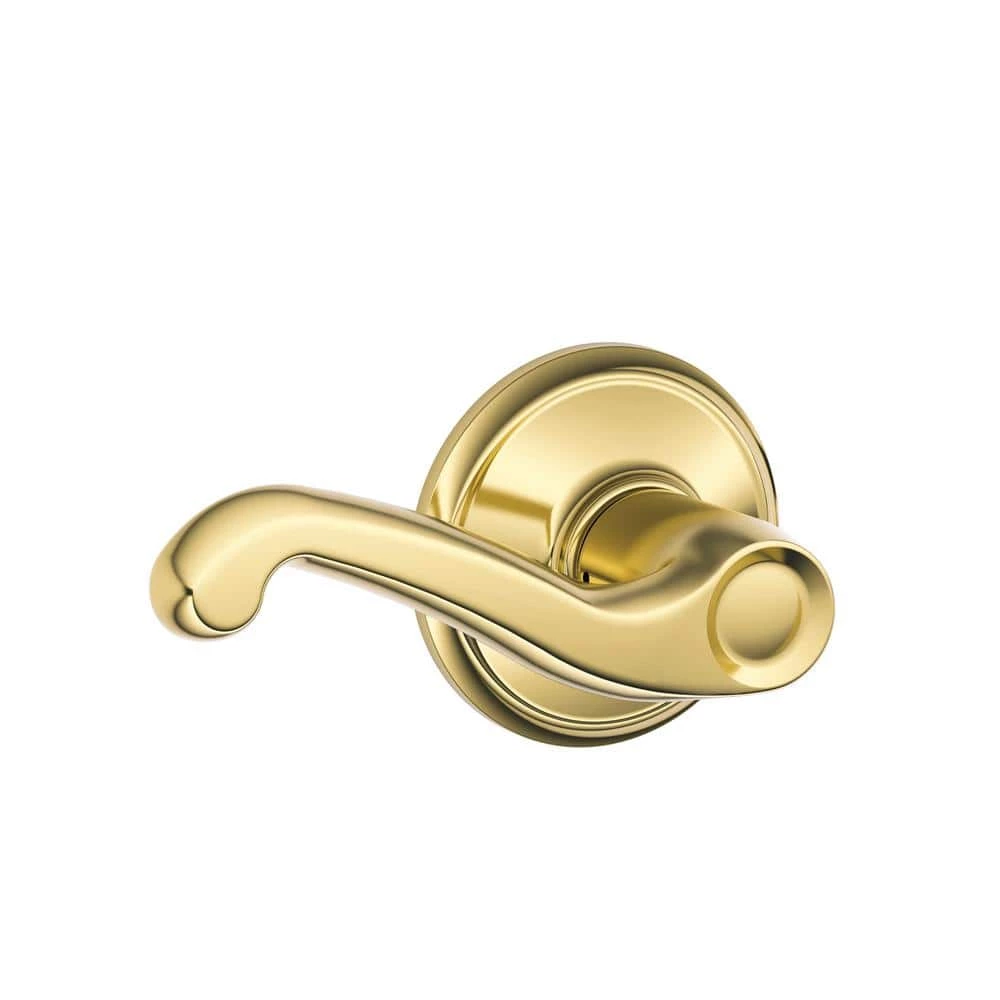 Schlage Flair Bright Brass Passage Hall/Closet Door Handle