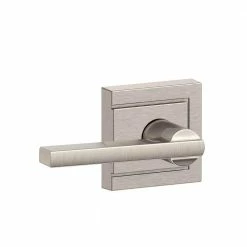 Schlage Latitude Satin Nickel Passage Hall/Closet Door Handle with Upland Trim