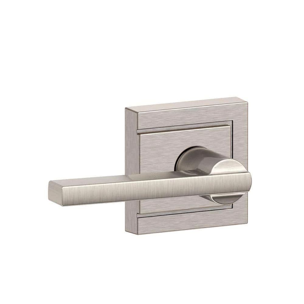 Schlage Latitude Satin Nickel Passage Hall/Closet Door Handle with Upland Trim