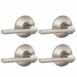 Schlage Latitude Satin Nickel Passage Hall/Closet Door Handle (4-Pack)