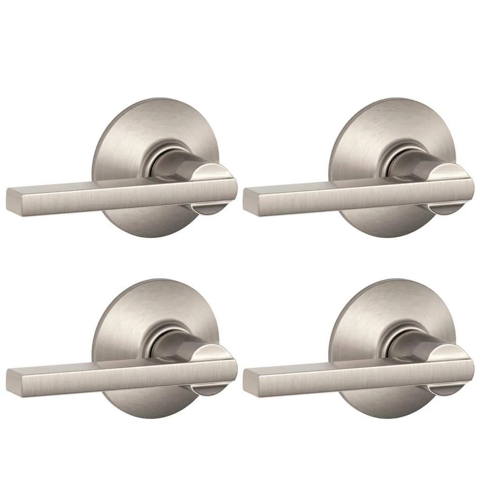 Schlage Latitude Satin Nickel Passage Hall/Closet Door Handle (4-Pack)