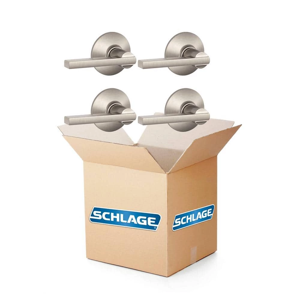 Schlage Latitude Satin Nickel Passage Hall/Closet Door Handle (4-Pack) - Image 6