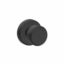 Schlage Bowery Matte Black Passage Hall/Closet Door Knob with Greyson Trim