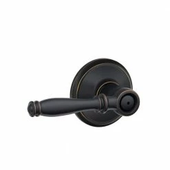 Schlage Birmingham Aged Bronze Privacy Bed/Bath Door Handle