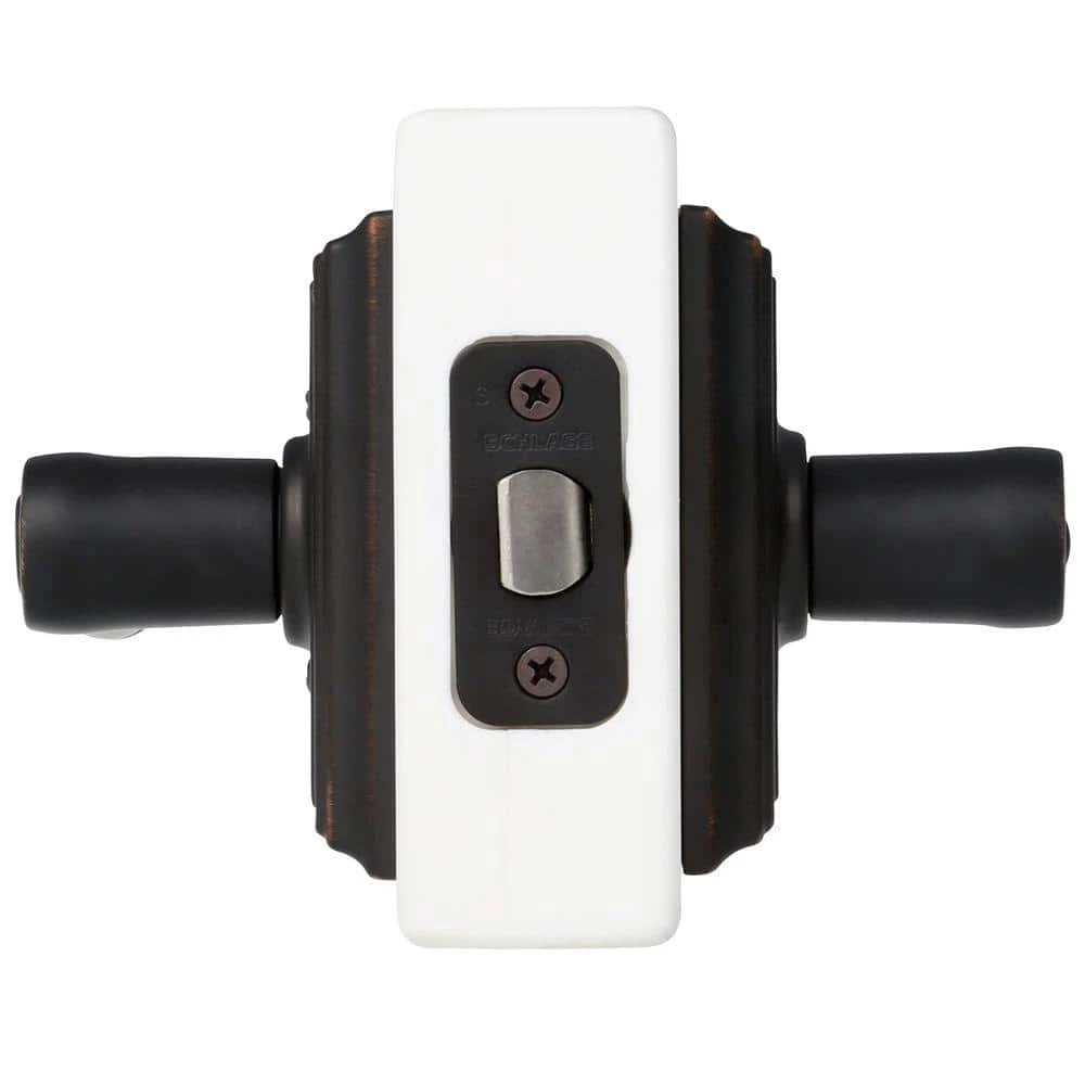 Schlage Birmingham Aged Bronze Privacy Bed/Bath Door Handle with Addison Trim - Image 2