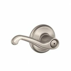 Schlage Flair Satin Nickel Privacy Bed/Bath Door Handle