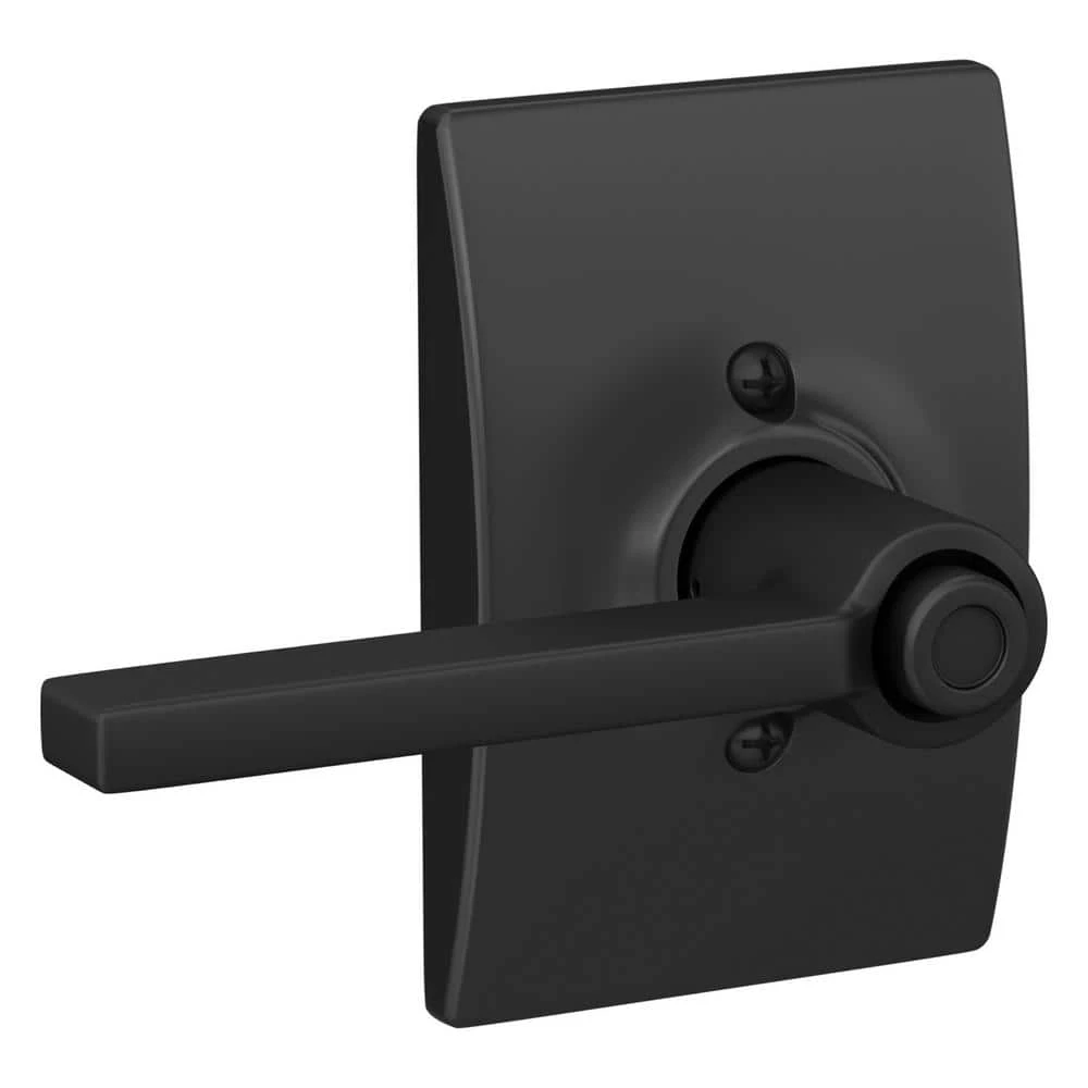 Schlage Latitude Matte Black Privacy Bed/Bath Door Handle with Century Trim - Image 5