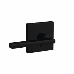Schlage Custom Latitude Matte Black Collins Trim Combined Interior Door Lever