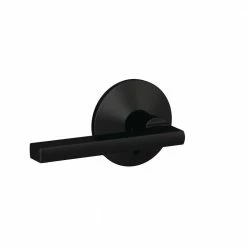 Schlage Custom Latitude Matte Black Kinsler Trim Combined Interior Door Lever