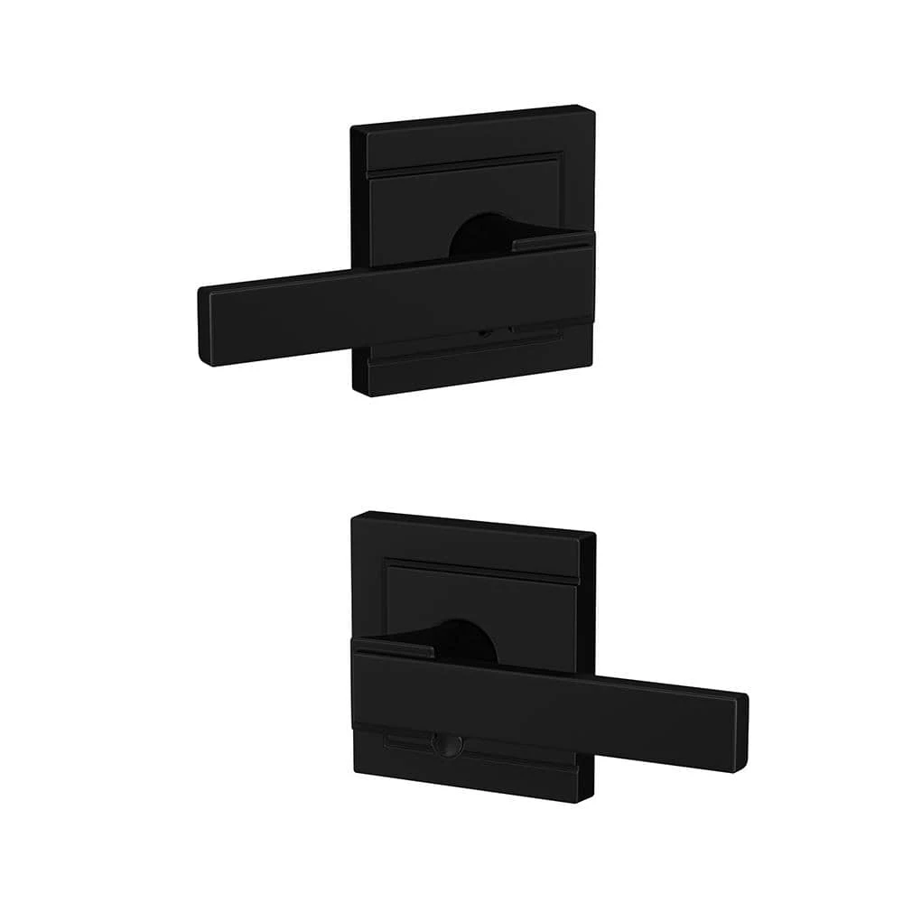 Schlage Custom Northbrook Matte Black Upland Trim Combined Interior Door Lever - Image 6