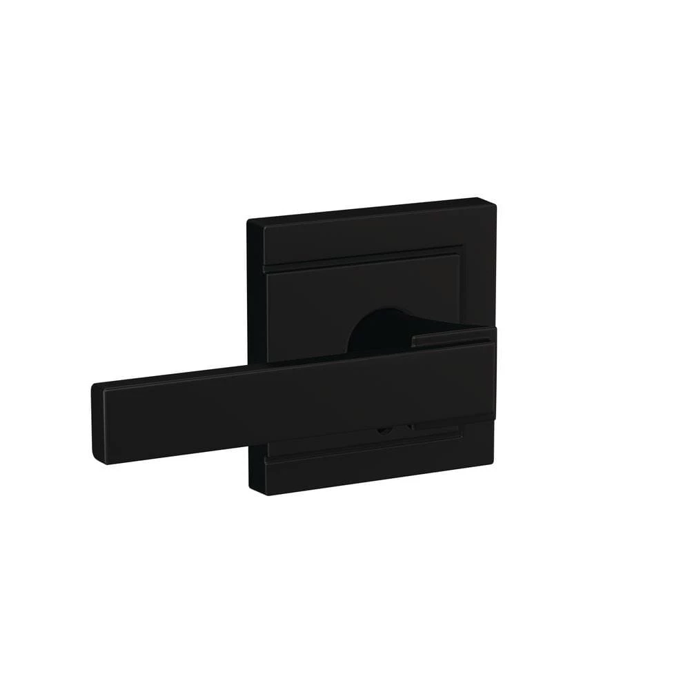 Schlage Custom Northbrook Matte Black Upland Trim Combined Interior Door Lever