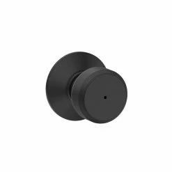 Schlage Bowery Matte Black Privacy Bed/Bath Door Knob with Lock