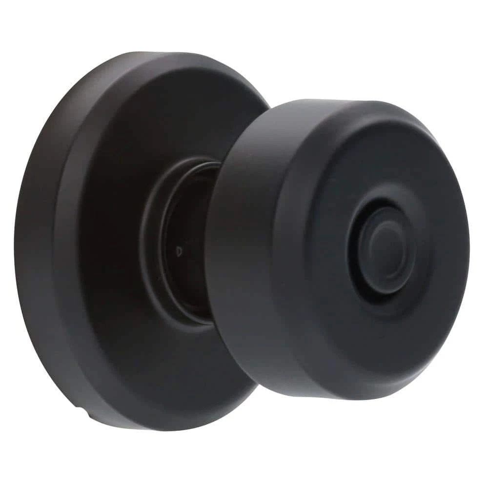 Schlage Bowery Matte Black Privacy Bed/Bath Door Knob with Greyson Trim - Image 3