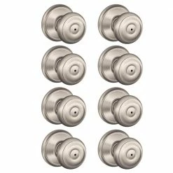 Schlage Georgian Satin Nickel Privacy Bed/Bath Door Knob (8-Pack)