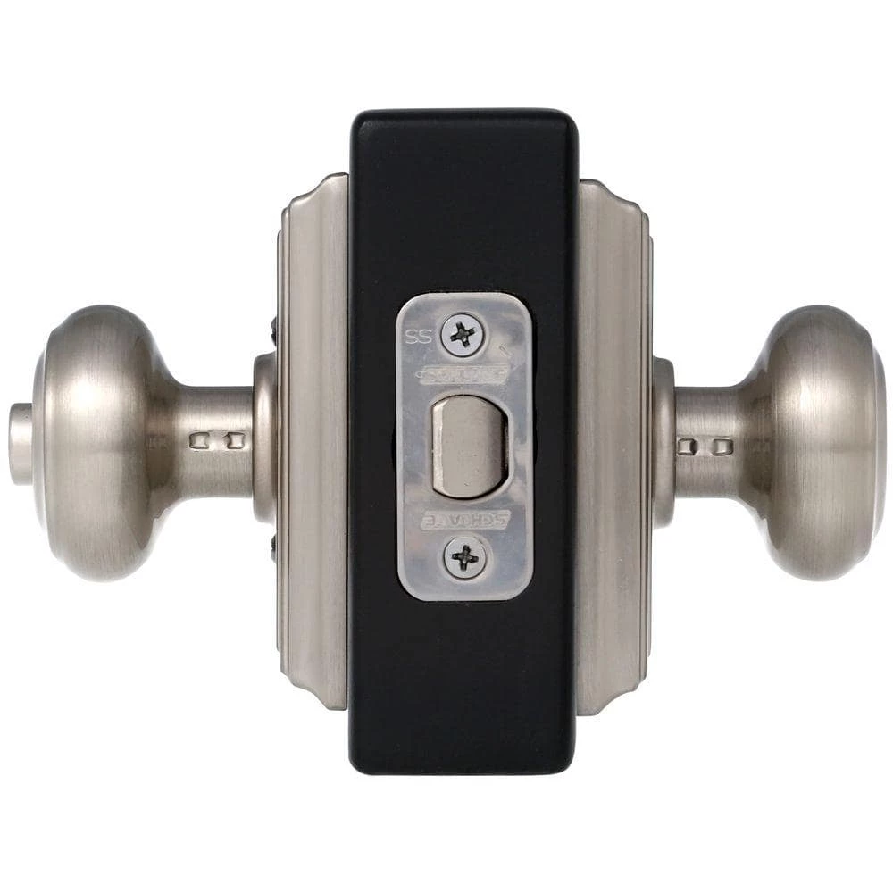 Schlage Georgian Satin Nickel Privacy Bed/Bath Door Knob with Addison Trim - Image 3